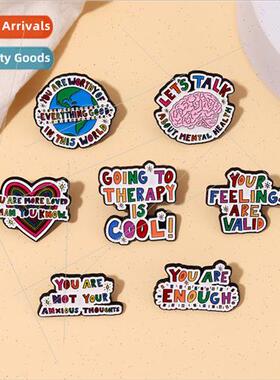 New creative colorful English phrase alloy brooch clothes ba