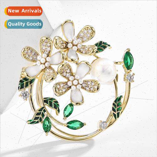 High-grade fresh women gardenia wreath brooch No.atmospheric