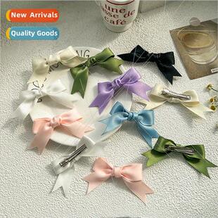 Korea girls tie simple ins clips hair bow cute Japan