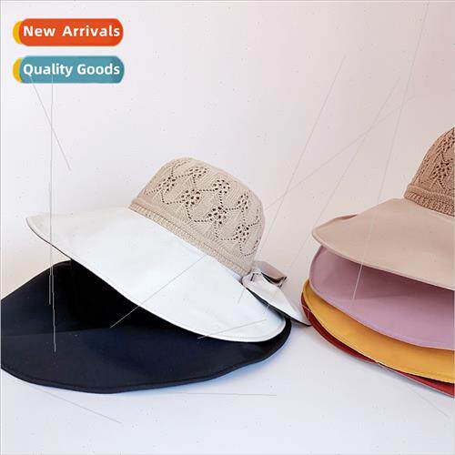 2023 new female vinyl sun hat bow fisherman hat basin hat la