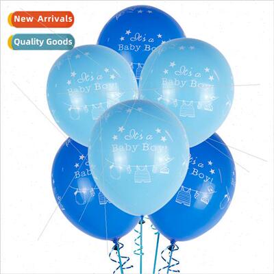 12 inch full print boys girls balloon pink blue baby full mo