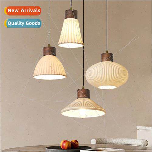 Scandinavian ins pleated bedside chandelier solid wood home