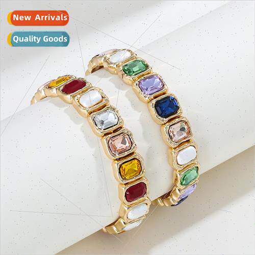 New alloy colored glass point diamond bracelet women Europe