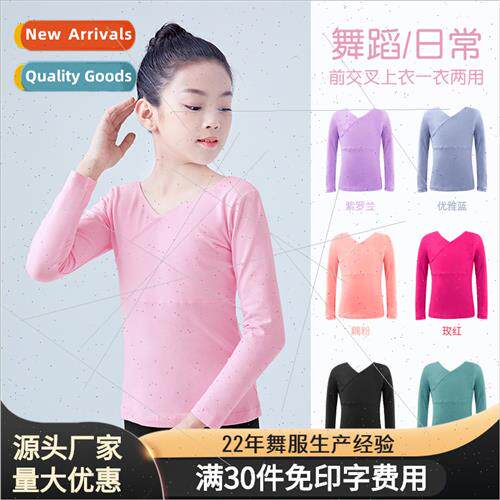 New dance costumes  children fall long-sleeved su front cros