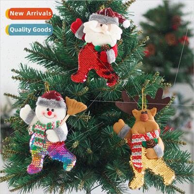 New colorful sequins Christmas pendant Christmas flip sequin