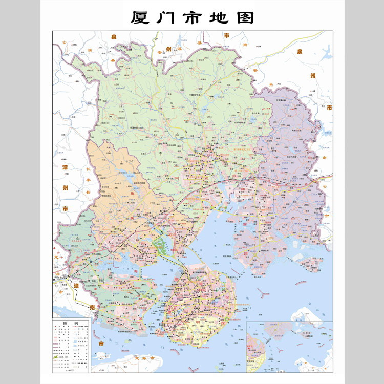 厦门市地图电子版设计素材文件