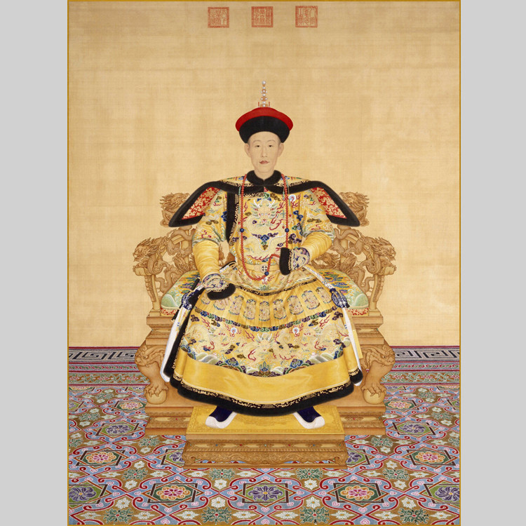 清高宗乾隆皇帝年轻朝服像(爱新觉罗弘历)电子版设计素材文件