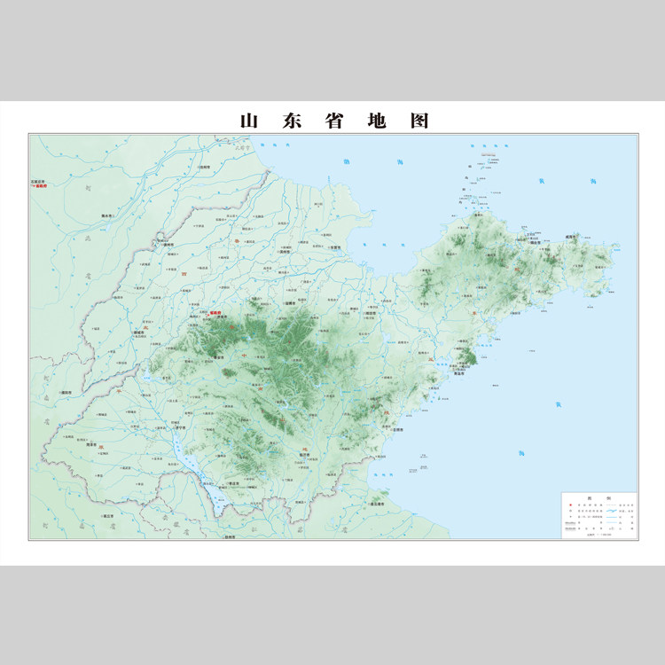 山东省地势地形图地图电子版设计素材文件