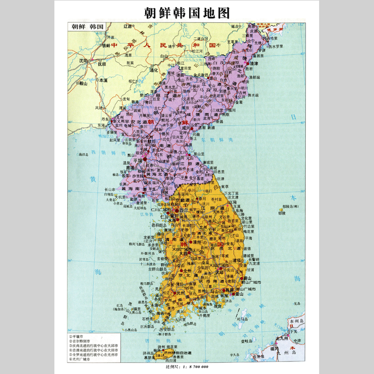 朝鲜半岛地图朝鲜地图韩国地图电子版设计素材文件