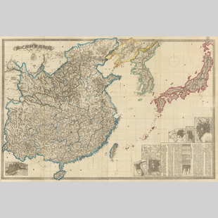 亚洲东部地图(光绪元年)电子版设计素材文件