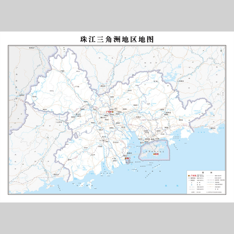 珠江三角洲地区地图电子版设计素材文件