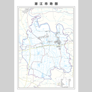 潜江市地图电子版设计素材文件