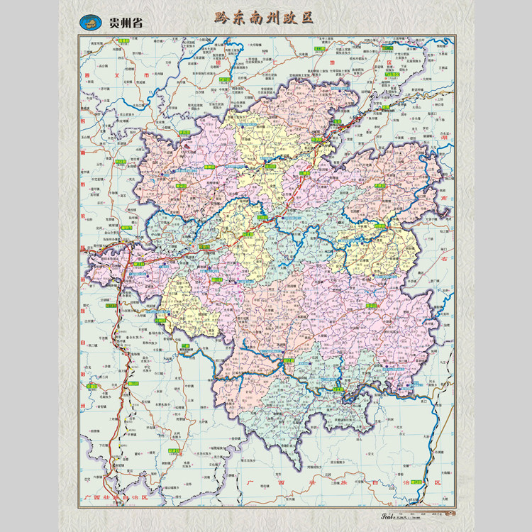 黔东南州地图电子版设计素材文件