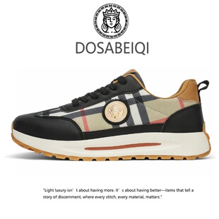 德训鞋2025新款秋季显脚小板鞋厚底增高男鞋运动休闲鞋轻奢风情侣