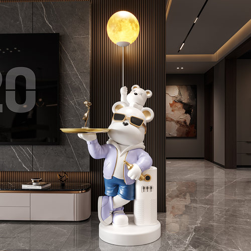 暴力熊落地摆件客厅大型轻奢高档电视柜旁家居装饰品乔迁新居礼物