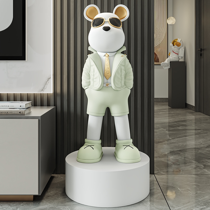 网红暴力熊客厅摆件高端大气上档次大号落地电视柜旁乔迁新居礼品