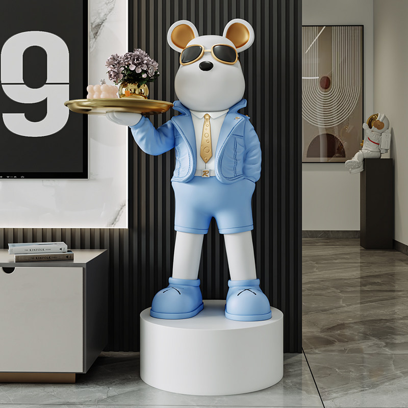 暴力熊摆件客厅电视柜玄关高端大气上档次家居大型落地收纳装饰品,家居饰品,装饰摆件,淘宝优惠券,粉丝福利购,淘宝优惠卷