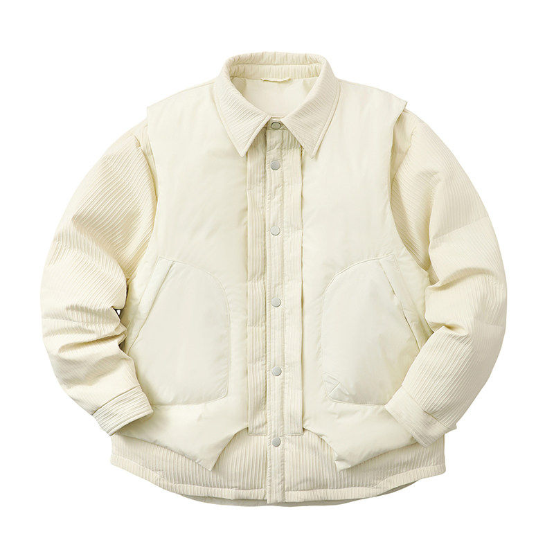 男士翻领白鸭绒轻薄羽绒服保暖外套2025帅气秋冬季休闲加厚冬装男