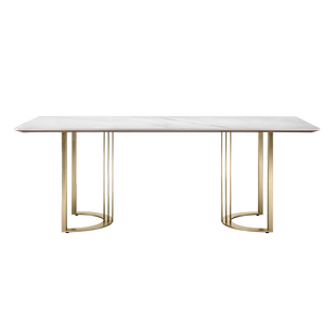 楷模拿铁李维餐台轻奢方形岩板餐桌现代简约客厅家具餐椅