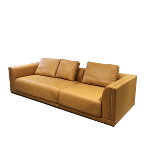 COOMO楷模家具好莱坞阿尔维娜大三人沙发头层牛皮意式现代极简