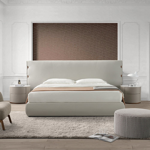 楷模拿铁时尚轻奢双人床