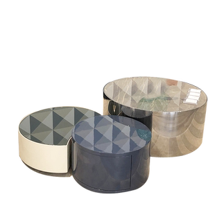 COOMO楷模家具 好莱坞米琦茶几美式轻奢风格岩板不锈钢茶几