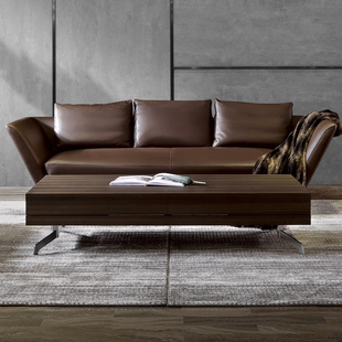 楷模 普术瑞特茶几客厅简约现代长方形拉伸实木不锈钢可储物