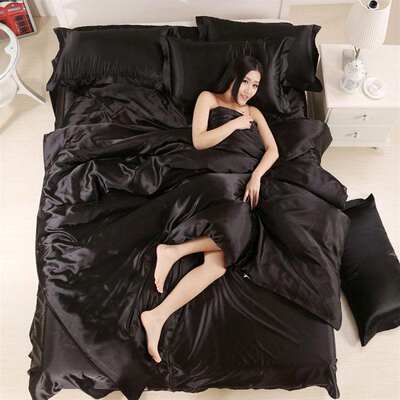 Silk Luxury Bedding Set QueenBed BedSheet Cover Bedclothes