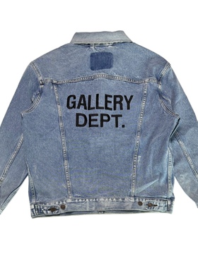 GALLERY DEPT 新款美式复古Vintage刺绣字母水洗做旧牛仔衣夹克潮