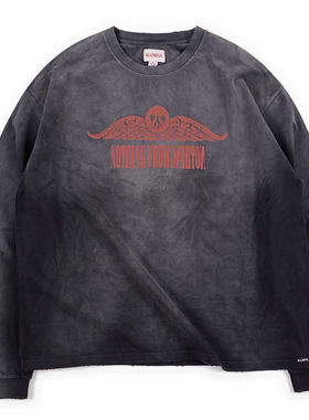 KAMIYA 'FIRE' Printed Breached  火元素印刷破坏长袖T恤潮男女