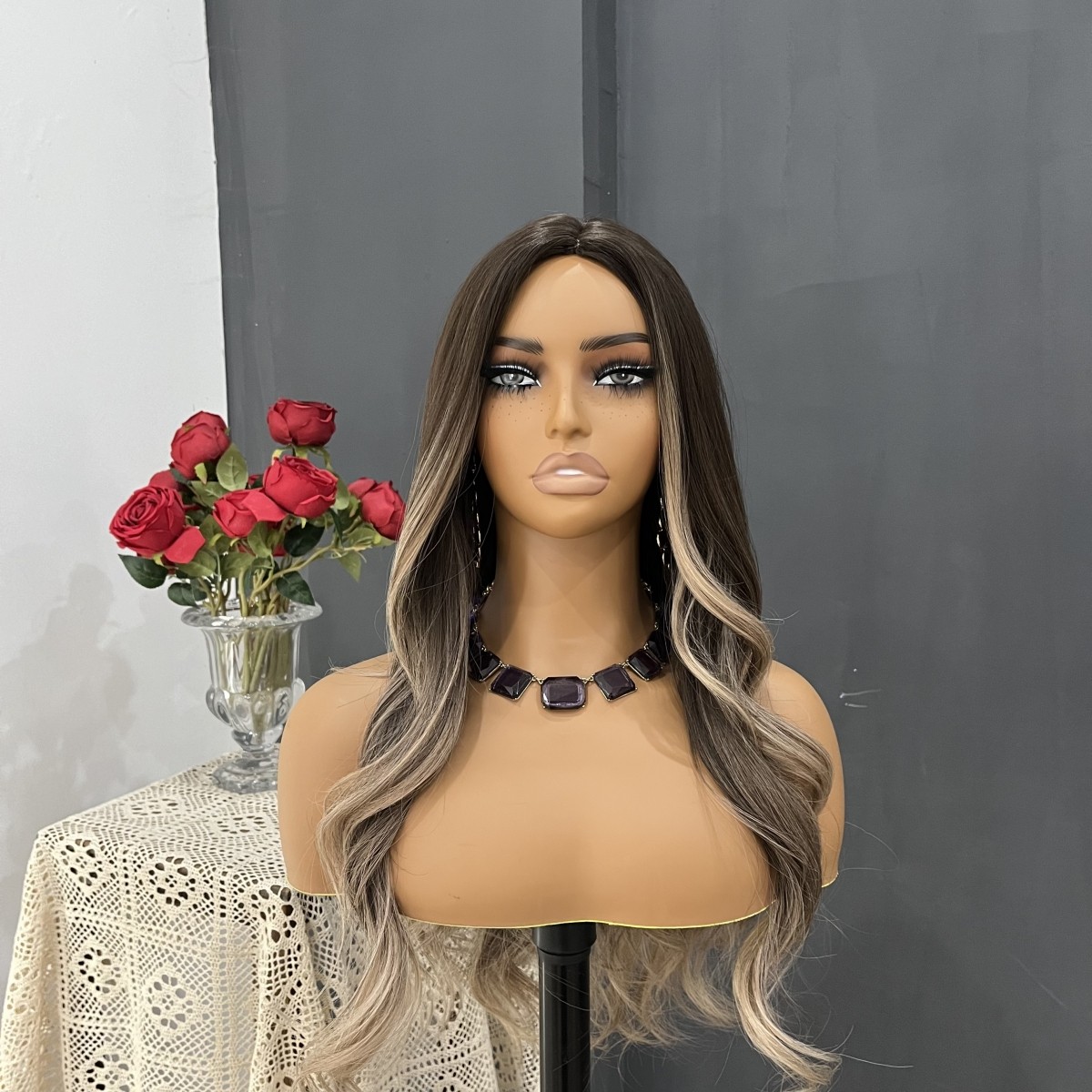 新款欧美假发头模半身女款模特mannequin head橱窗饰品展示仿真人