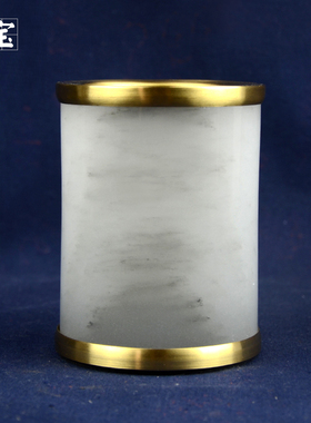 天然玉石金扣小花瓶送礼佳品笔筒