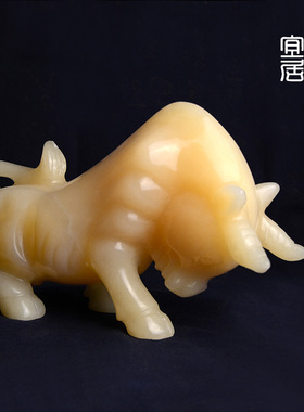 天然阿富汗玉石旺市礼品华尔街牛