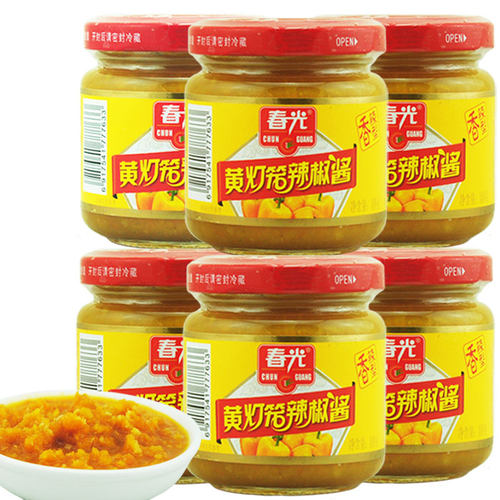 春光特辣黄灯笼辣椒酱无油0脂肪