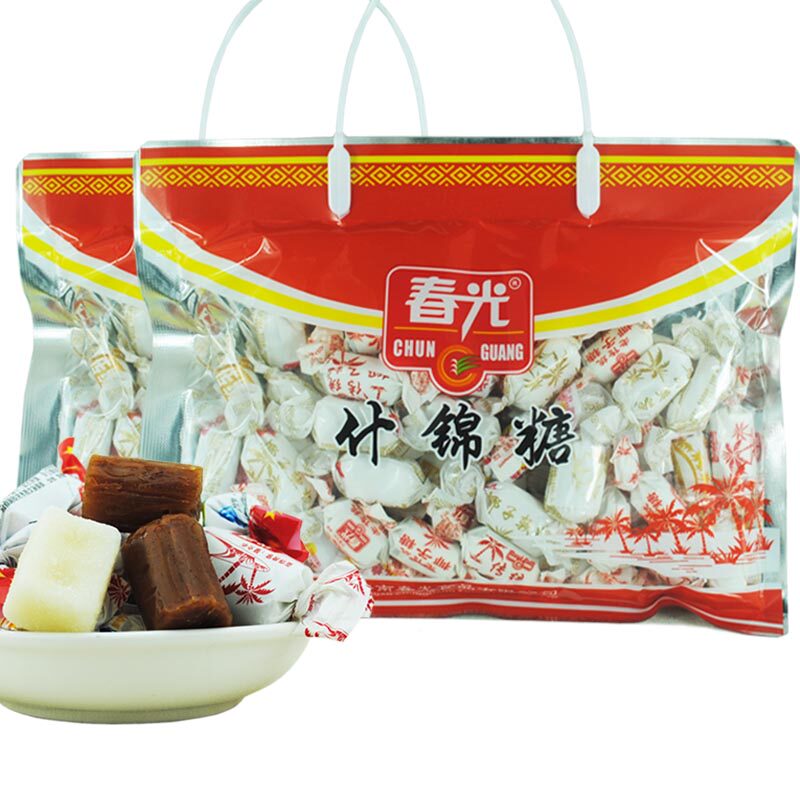 海南特产 春光什锦糖500克x2袋 多种口味 椰子糖水果糖 糖果年货