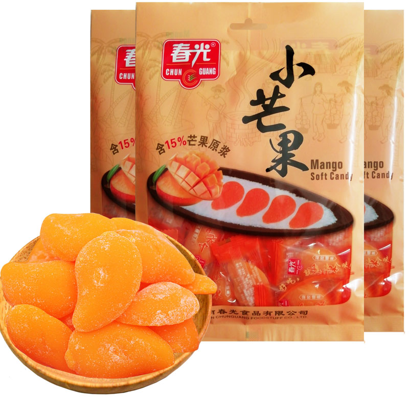 海南特产 春光食品小芒果200gX3包食品 果汁糖果软糖零食水果糖 零食/坚果/特产 传统糖果 原图主图