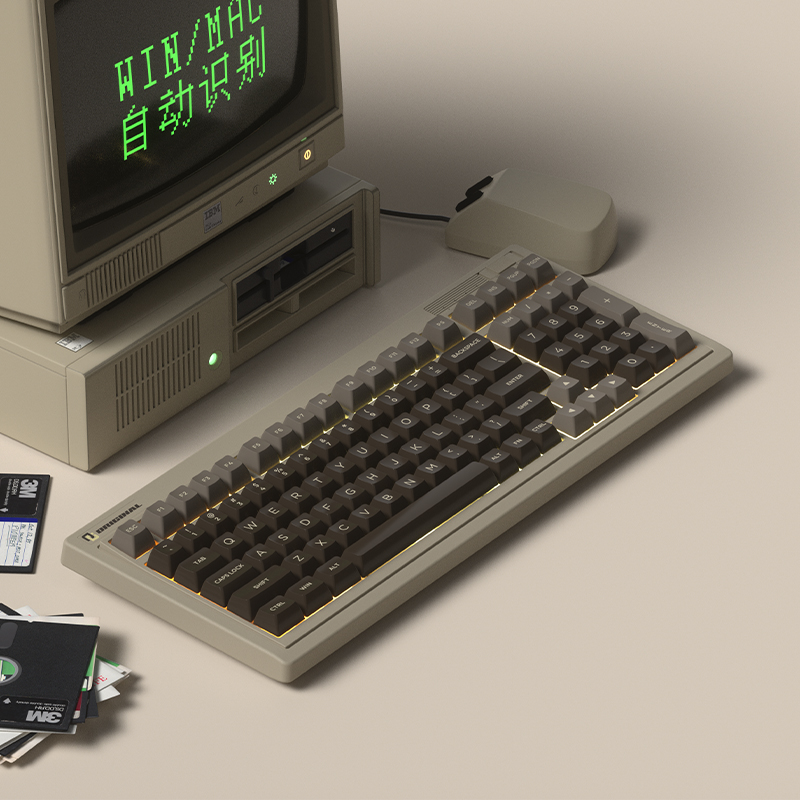 腹灵OG104/98三模复古机械键盘
