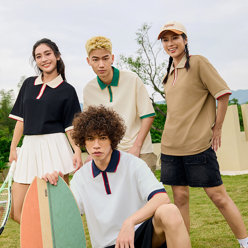 纯棉班服定制polo衫学校运动会翻领t恤初中高中毕业短袖印图logo