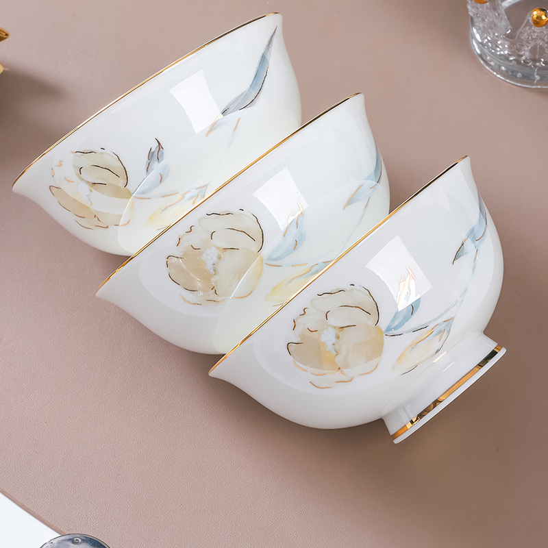 【轻奢时尚】高颜值金边骨瓷碗