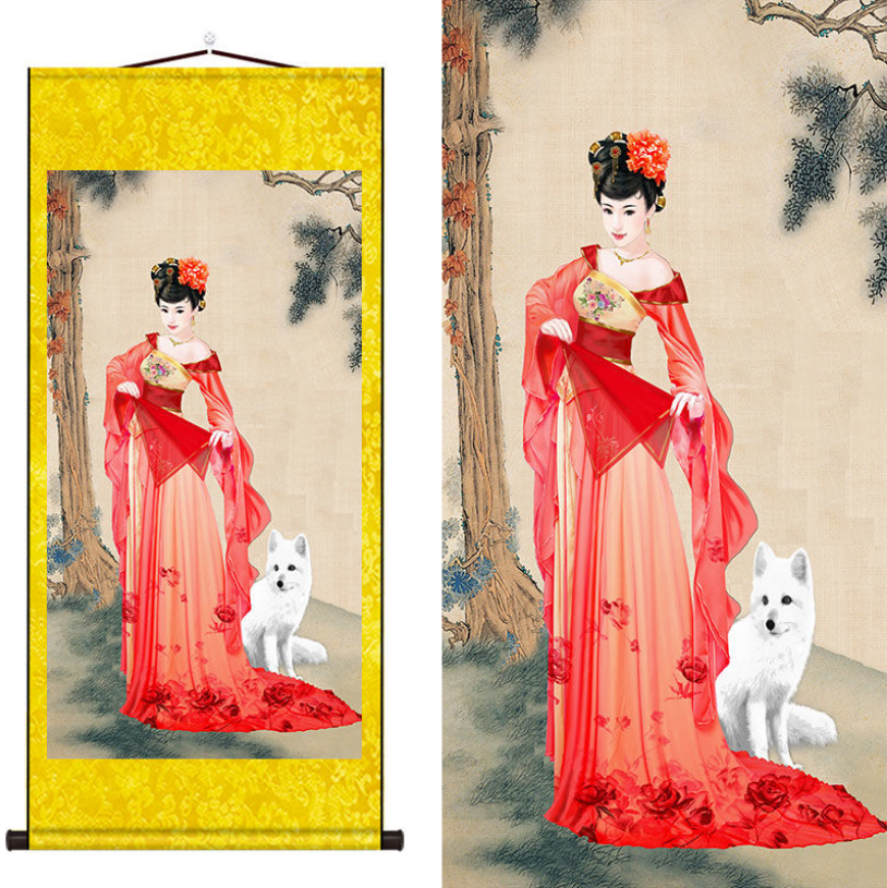 九尾室内神像挂件挂画