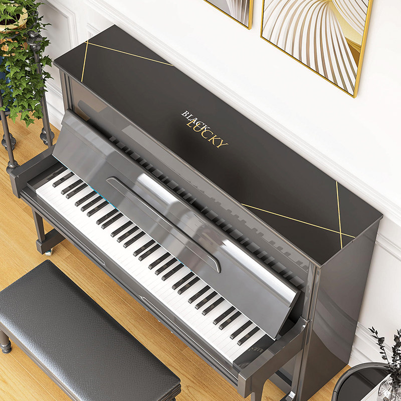 皮革钢琴防尘罩盖布黑色现代北欧轻奢电子琴罩布新款钢琴垫子