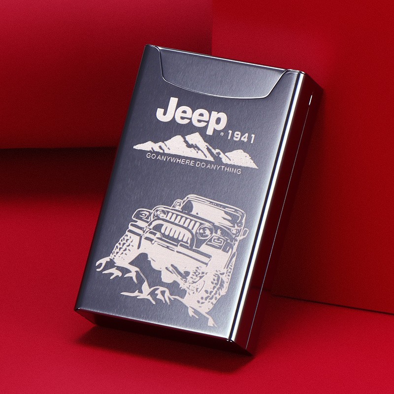 创意超薄铝合金属烟盒20支整包装烟的盒子个性定制版越野E族jeep