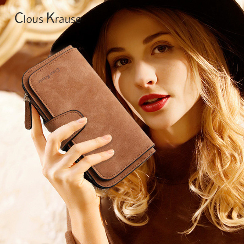 Clous Krause2020新款钱包女长款短款小ck手拿女钱夹多卡位竖款薄