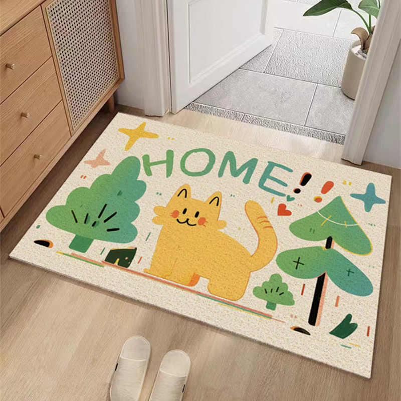 卡通入户门地垫可爱门口丝圈门垫家用玄关踩脚垫防滑耐磨除尘垫子