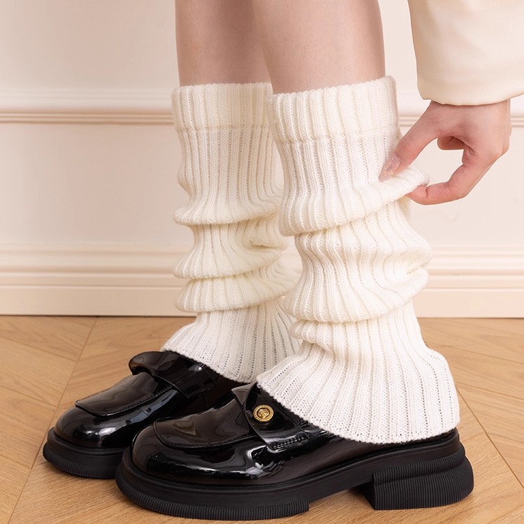 百搭纯色堆堆小腿袜套