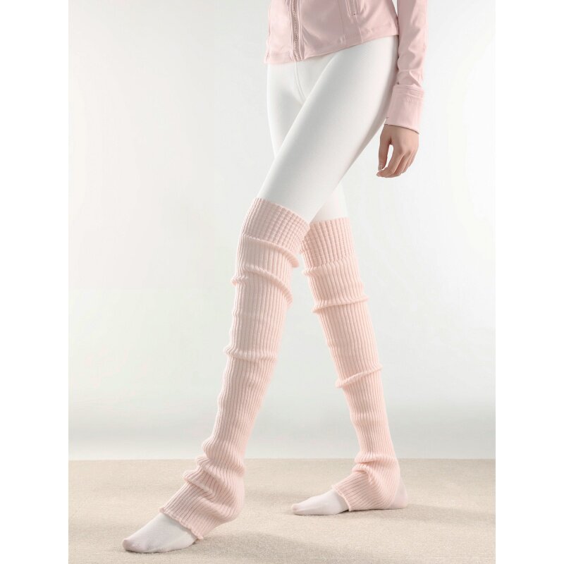 抵达一楼粉色袜套女秋冬保暖针织腿套日系堆堆袜加长及膝叠穿裤袜