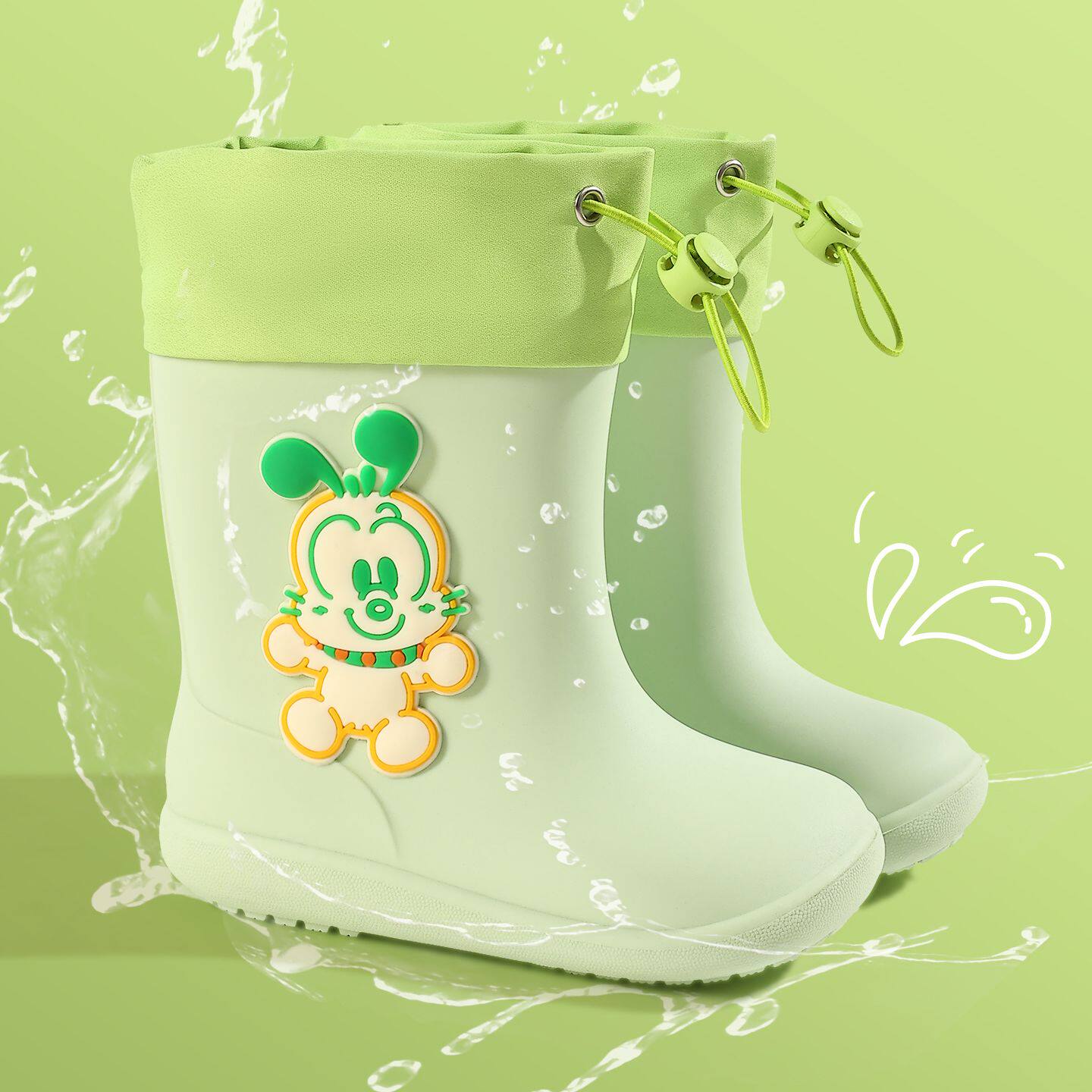 巴布豆儿童雨鞋2026新款男女童雨靴防滑小学生幼儿园水鞋宝宝胶鞋