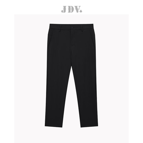 JDV黑色修身直筒九分休闲裤男