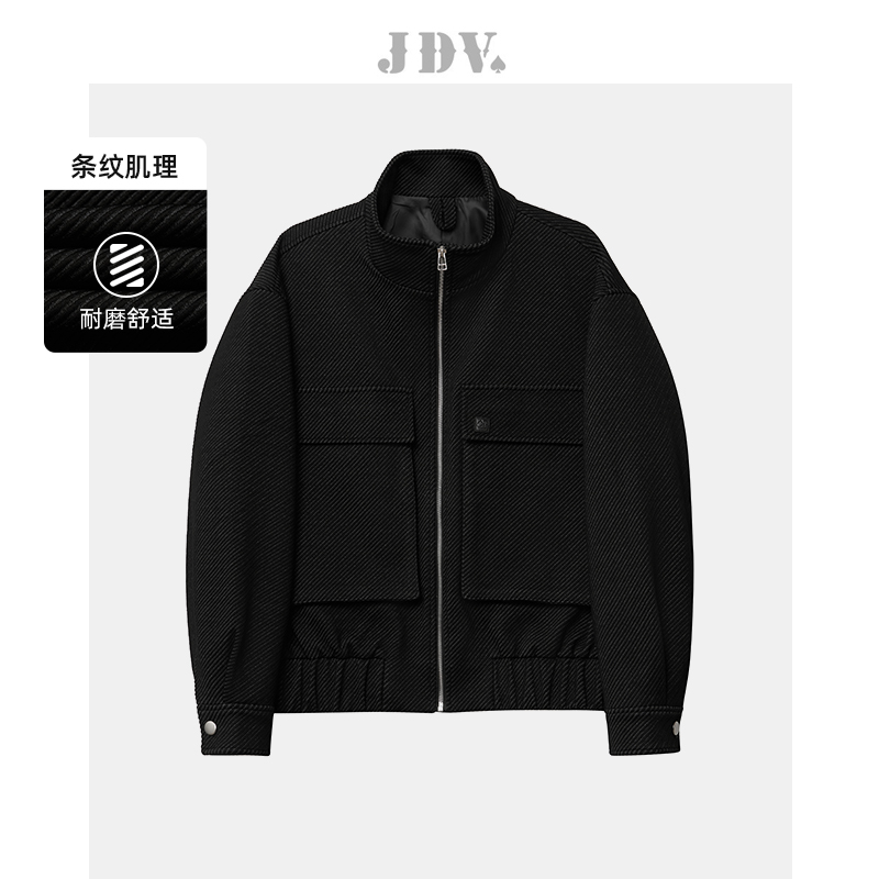 JDV商场同款黑色条纹宽松夹克
