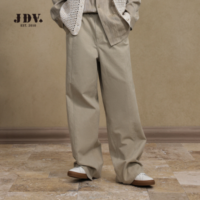 JDV男装季新品商场同款米色棉质宽松阔腿裤休闲长裤WPL4629